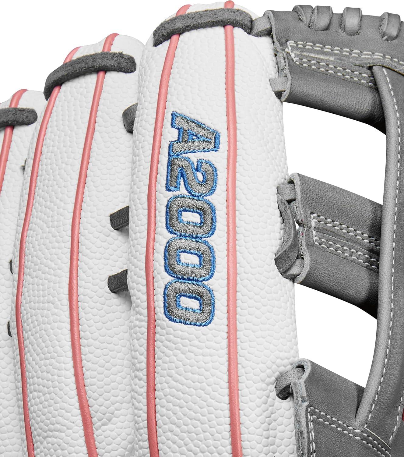imageWilson Fall 2024 A2000 Fastpitch GlovesWhiteRose GoldGrey