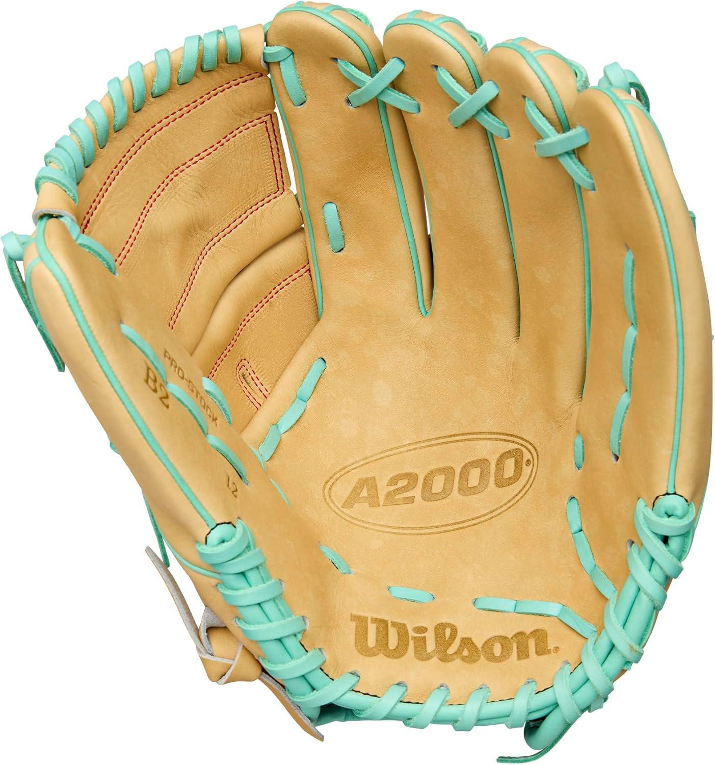 imageWilson Fall 2025 A2000 Baseball GlovesBlondeSeafoamRed