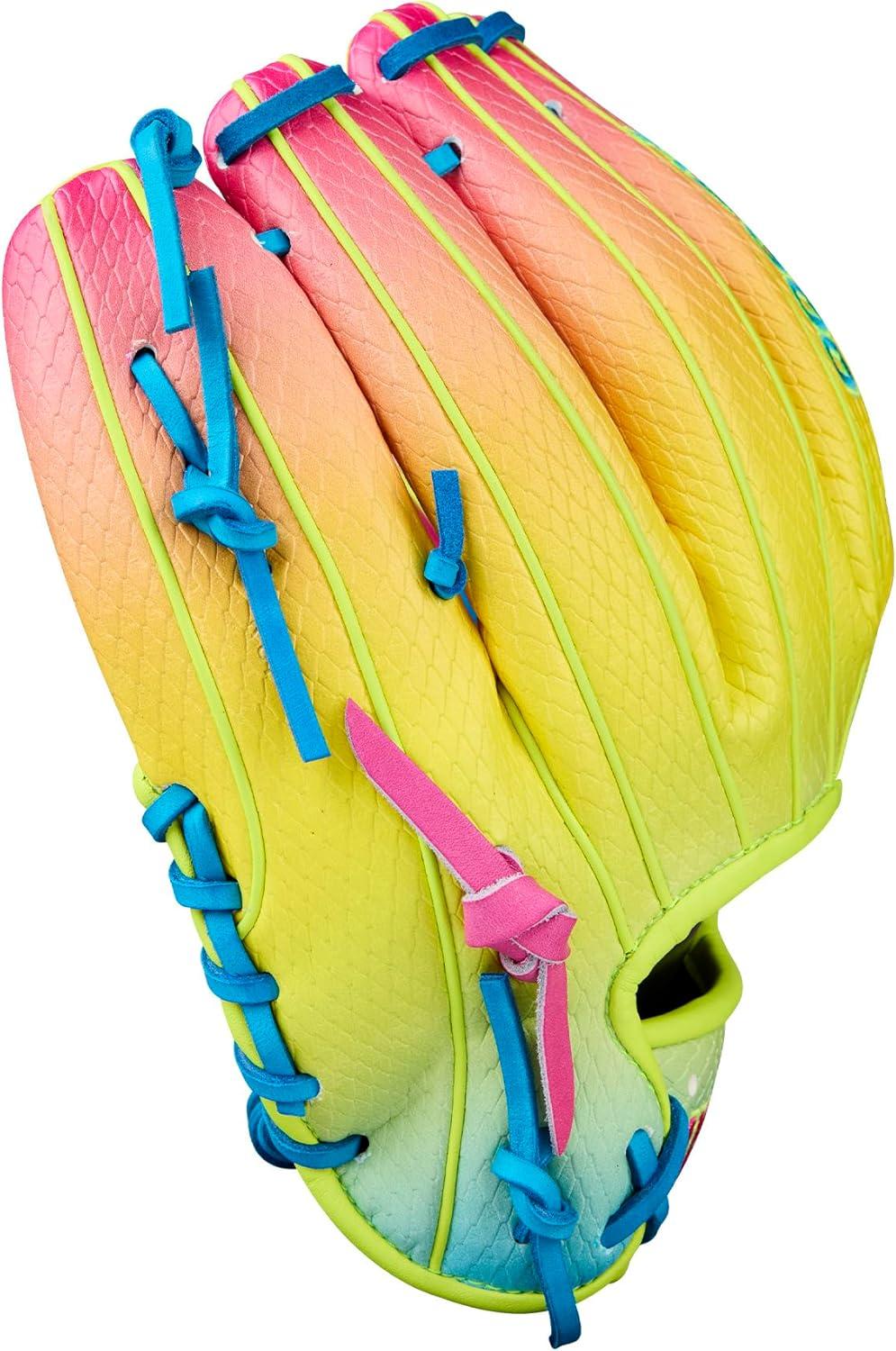 imageWilson Fall 2025 A2000 Baseball GlovesBlueOptic YellowPink