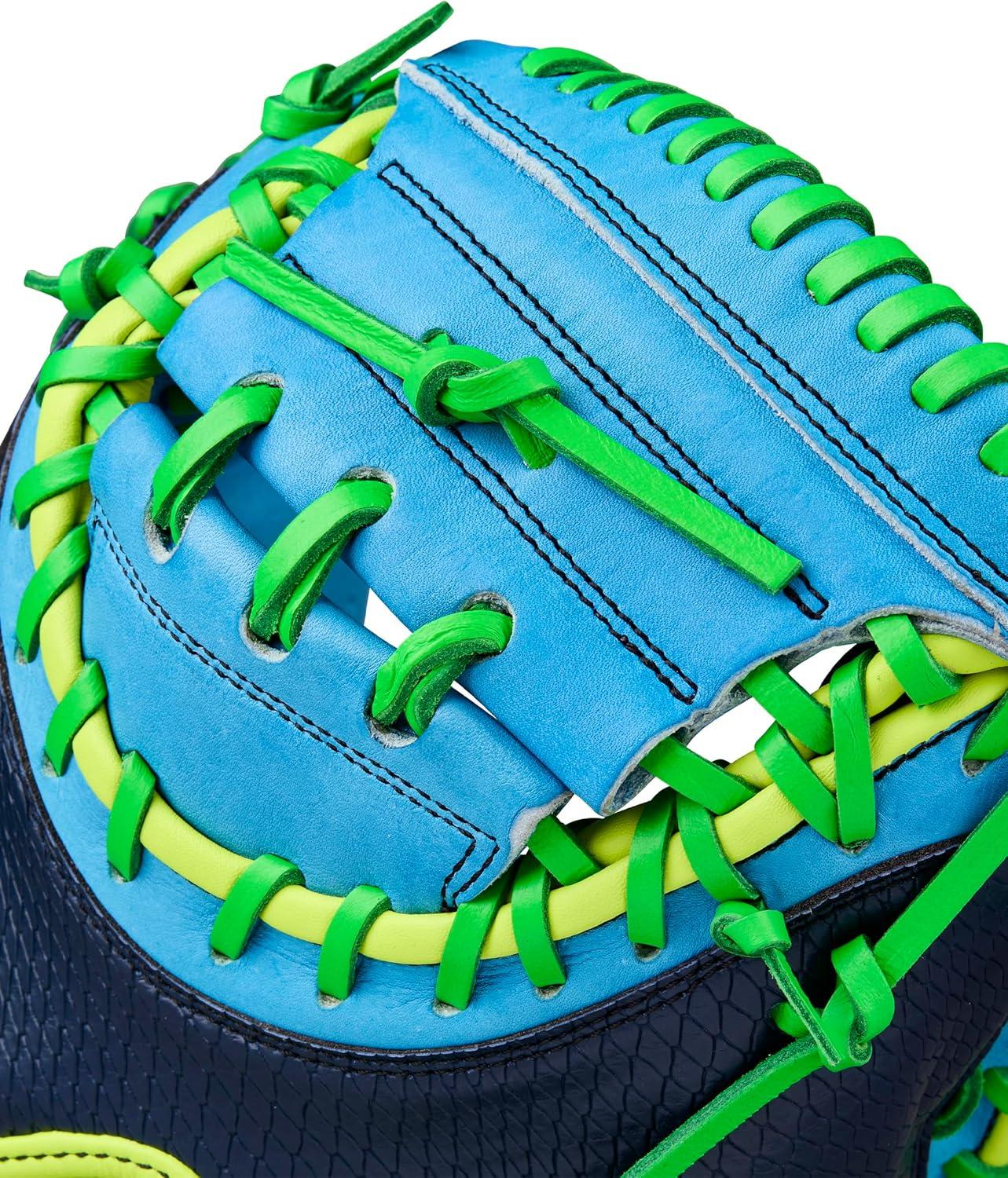 imageWilson Fall 2025 A2000 Baseball GlovesNavySky BlueNeon Green