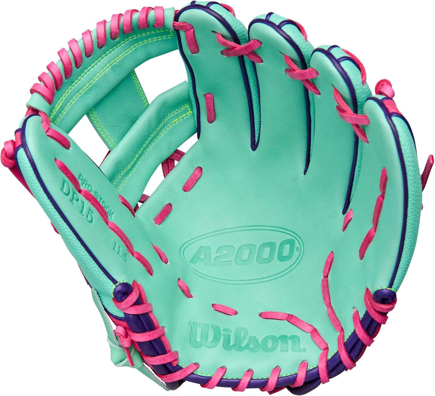 imageWilson Fall 2025 A2000 Baseball GlovesSeafoamFlamingoOptic Yellow