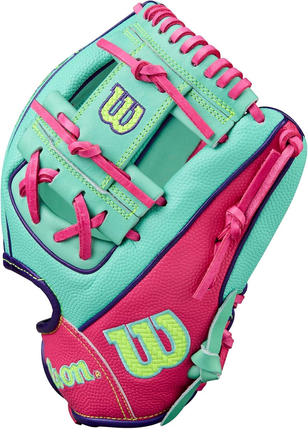 imageWilson Fall 2025 A2000 Baseball GlovesSeafoamFlamingoOptic Yellow