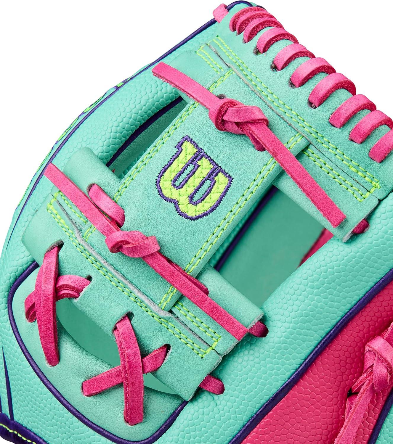 imageWilson Fall 2025 A2000 Baseball GlovesSeafoamFlamingoOptic Yellow