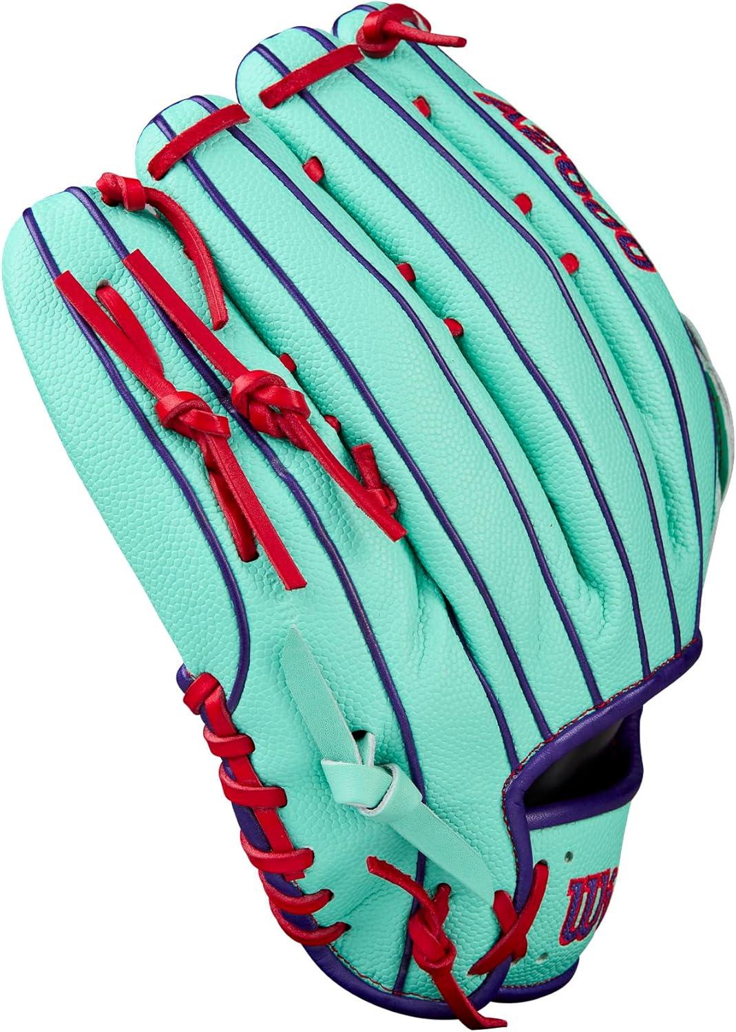 imageWilson Fall 2025 A2000 Baseball GlovesSeafoamPurpleRed