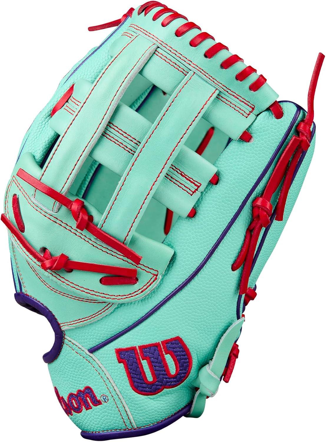 imageWilson Fall 2025 A2000 Baseball GlovesSeafoamPurpleRed