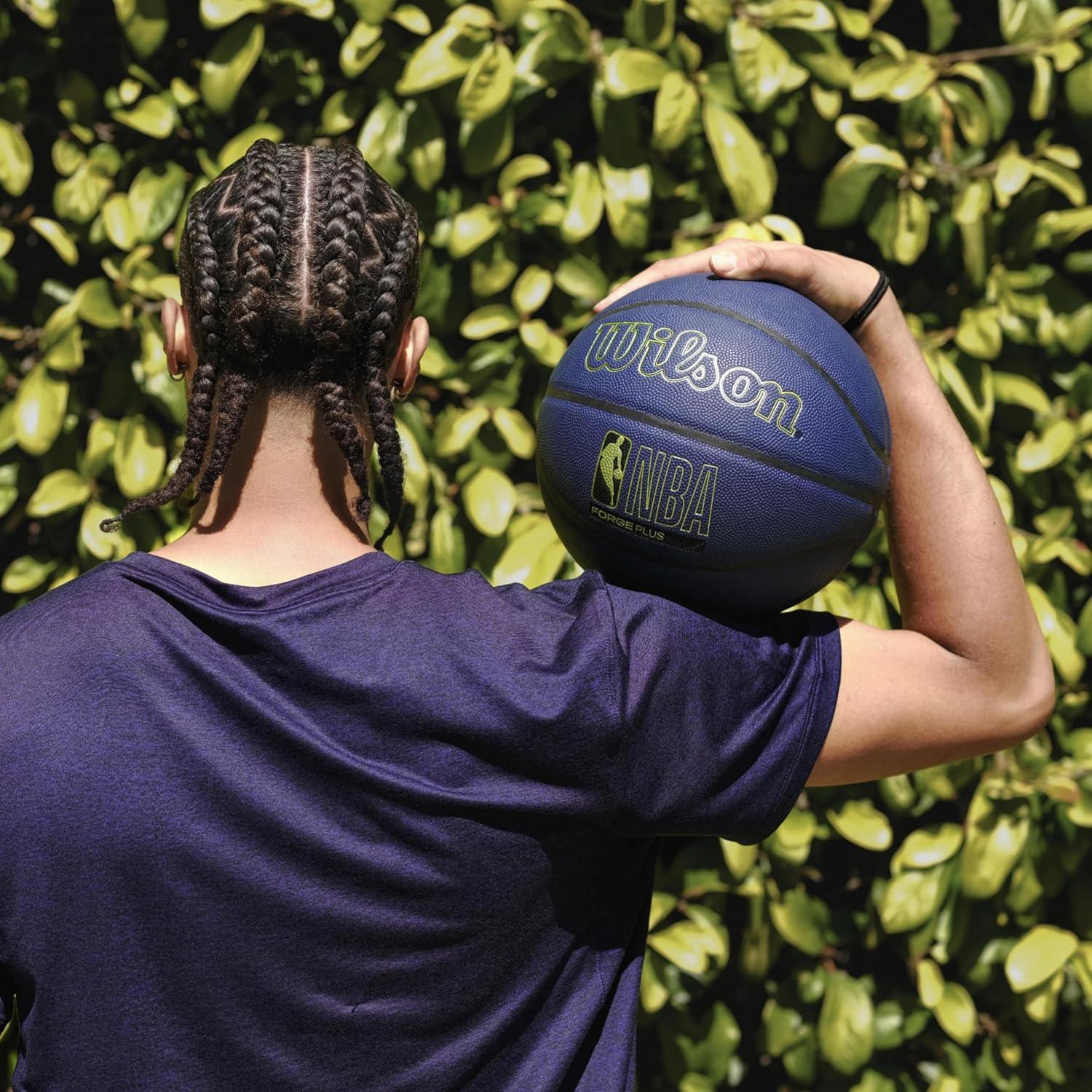 imageWilson NBA Forge IndoorOutdoor Basketball Teal Size 7295Navy Blue