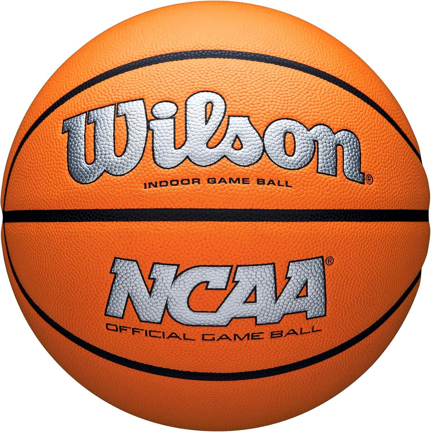 imageWilson NCAA Evo NXT Official Indoor Game Basketballs Sizes 6 and 7SilverOrange