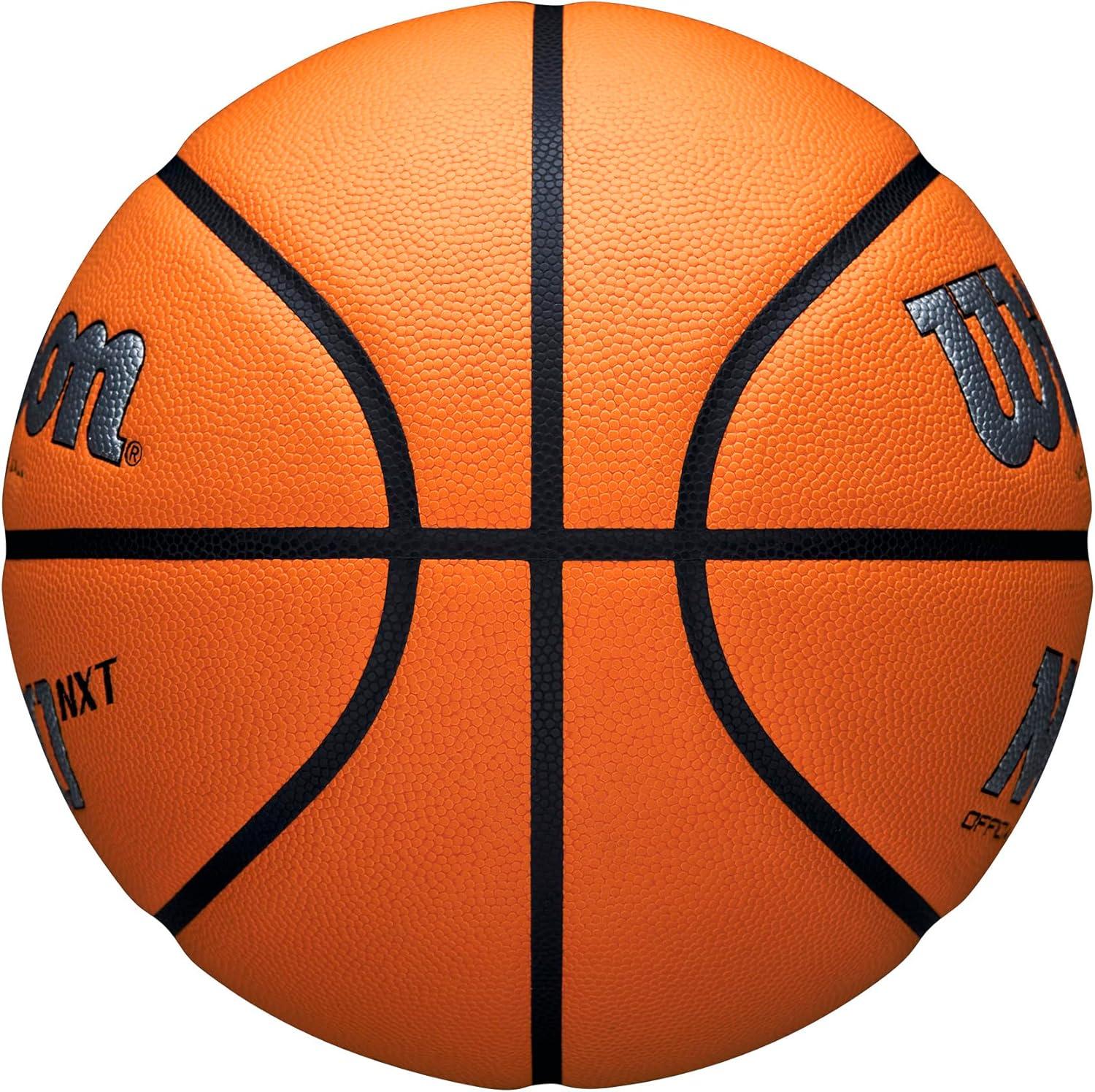 imageWilson NCAA Evo NXT Official Indoor Game Basketballs Sizes 6 and 7SilverOrange