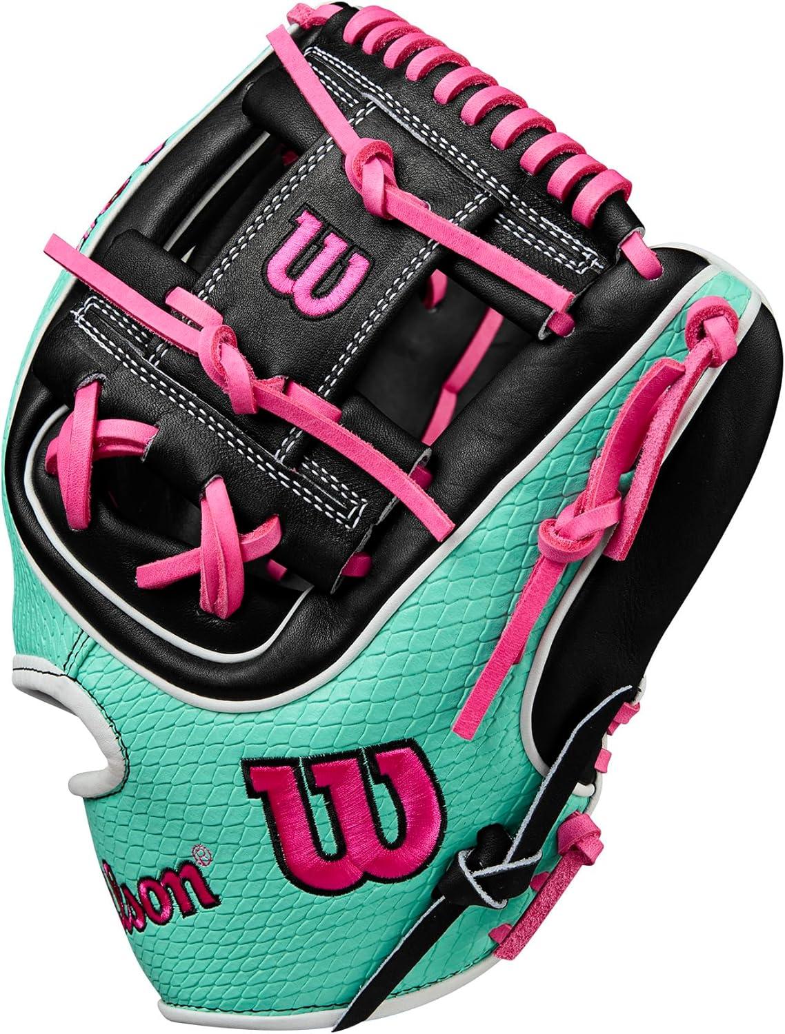imageWilson Summer 2025 A2K Baseball GlovesBlackSeafoamFlamingo