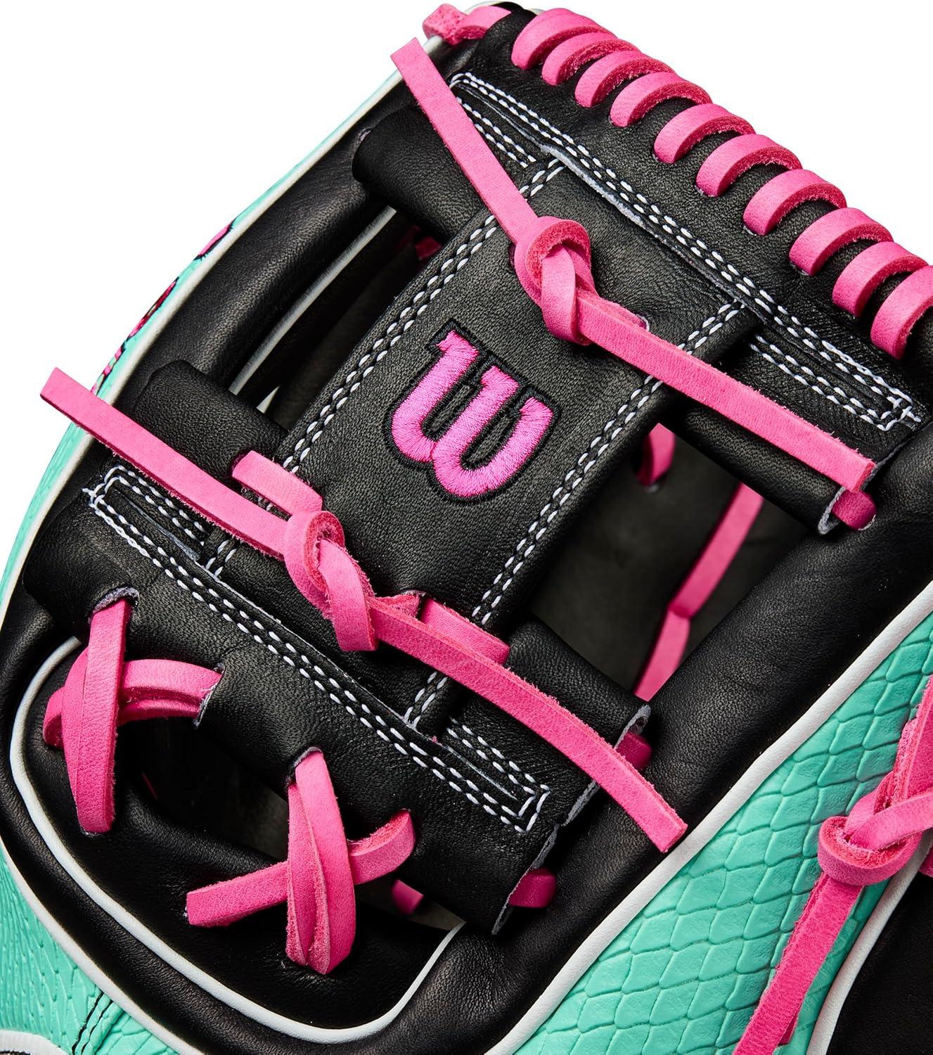 imageWilson Summer 2025 A2K Baseball GlovesBlackSeafoamFlamingo