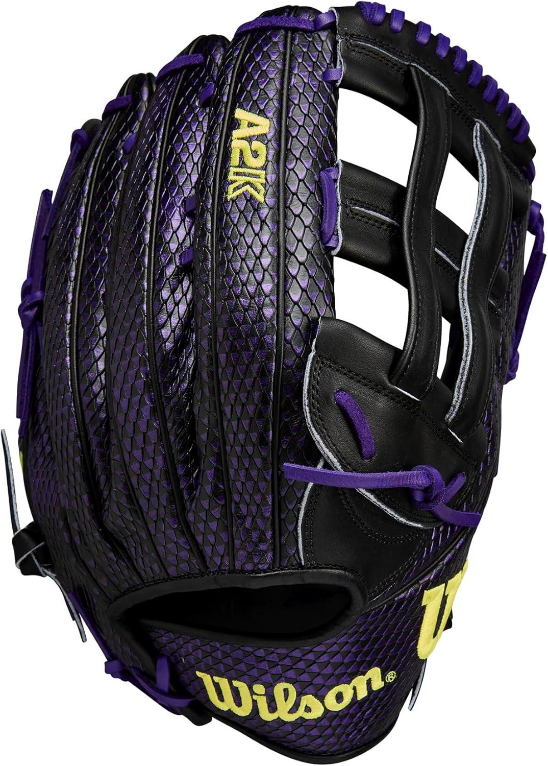 imageWilson Summer 2025 A2K Baseball GlovesPurpleBlackYellow