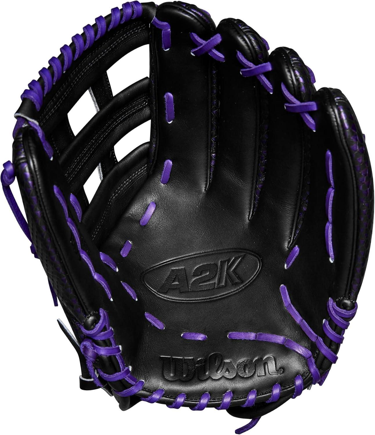 imageWilson Summer 2025 A2K Baseball GlovesPurpleBlackYellow
