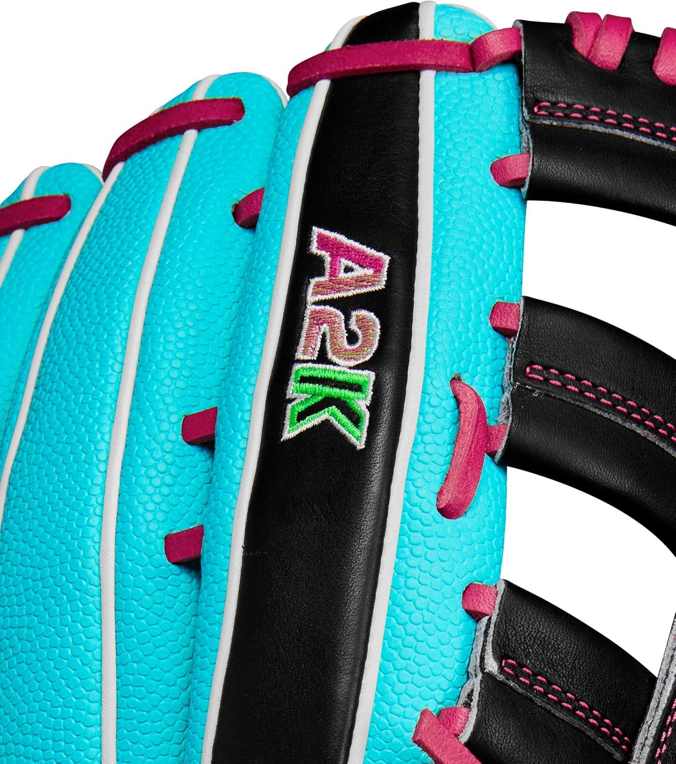 imageWilson Winter 2024 A2K 1810SS 1275 Outfield Baseball Glove SeafoamBlackFlamingo Right Hand Throw