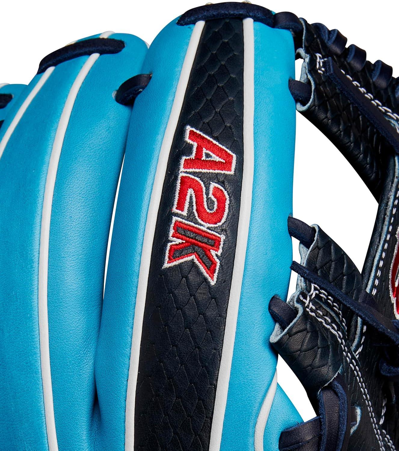 imageWilson Winter 2024 A2K Baseball GlovesTropical BlueXNavyRed