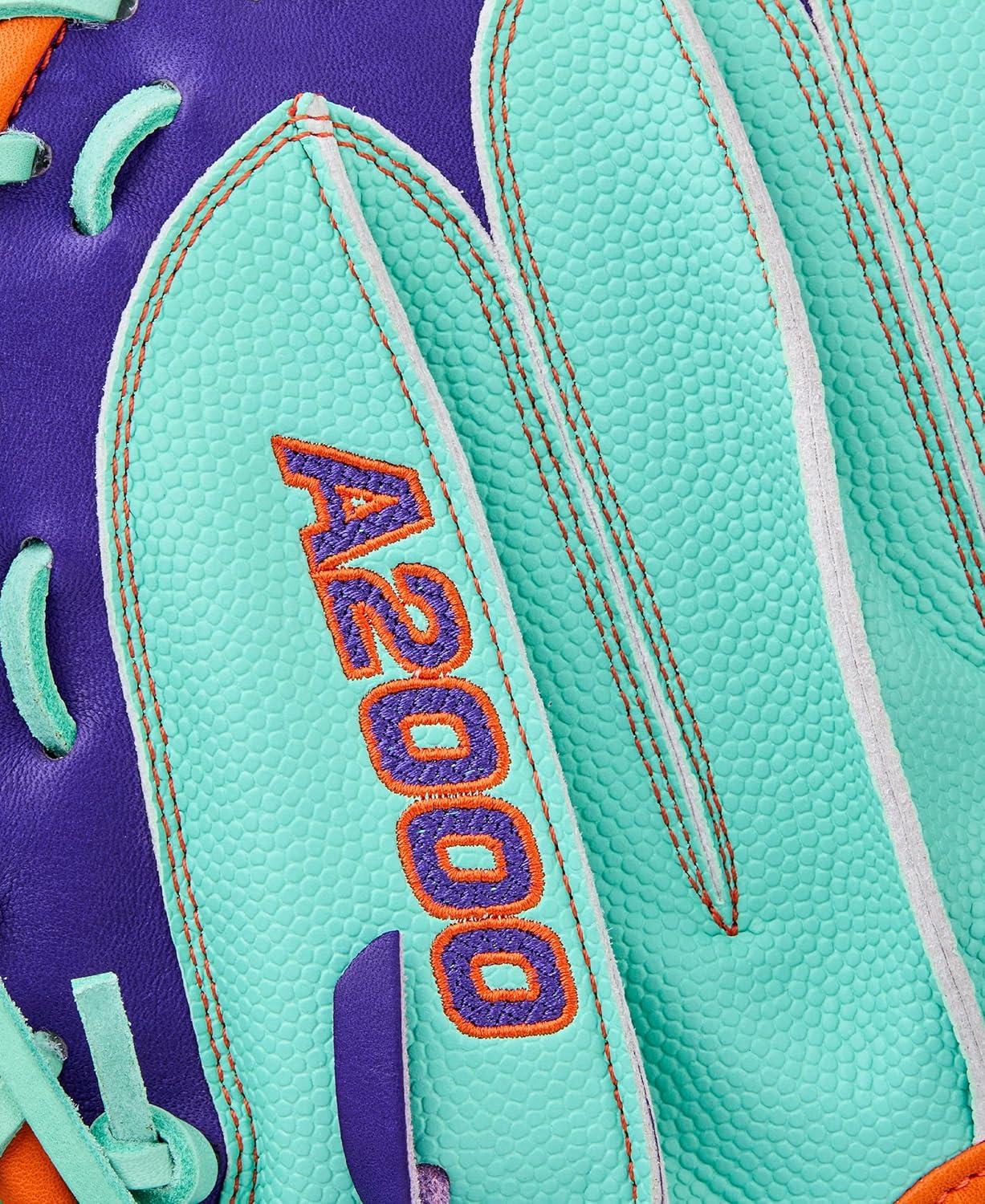 imageWilson Winter 2025 A2000 Baseball GlovesSeafoamPurpleOrange