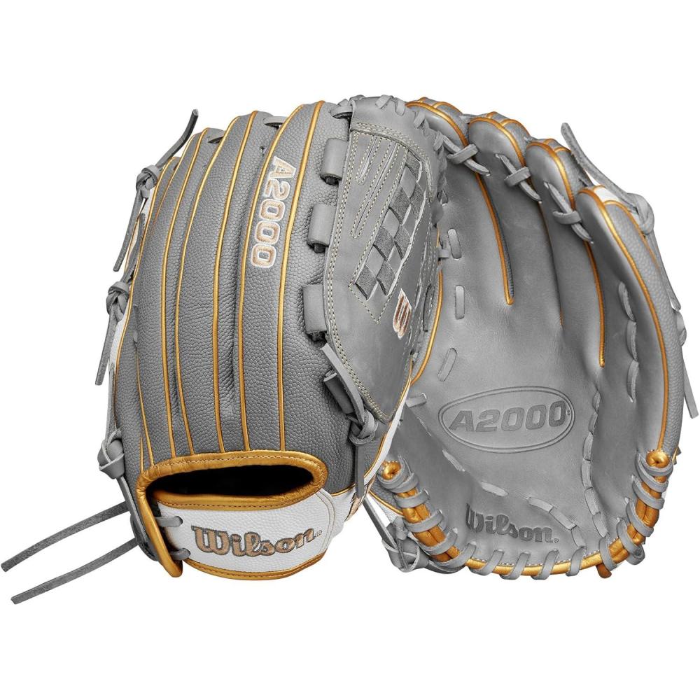 imageWilson A2000 Outfield Fastpitch GlovesGreyWhiteBlonde