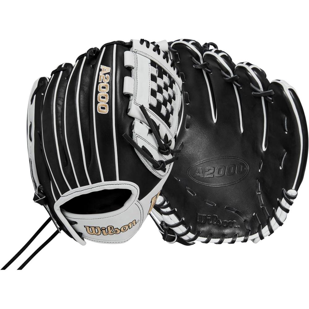 imageWilson A2000 P12 12 Pitchers Fastpitch GlovesBlackWhiteBlonde