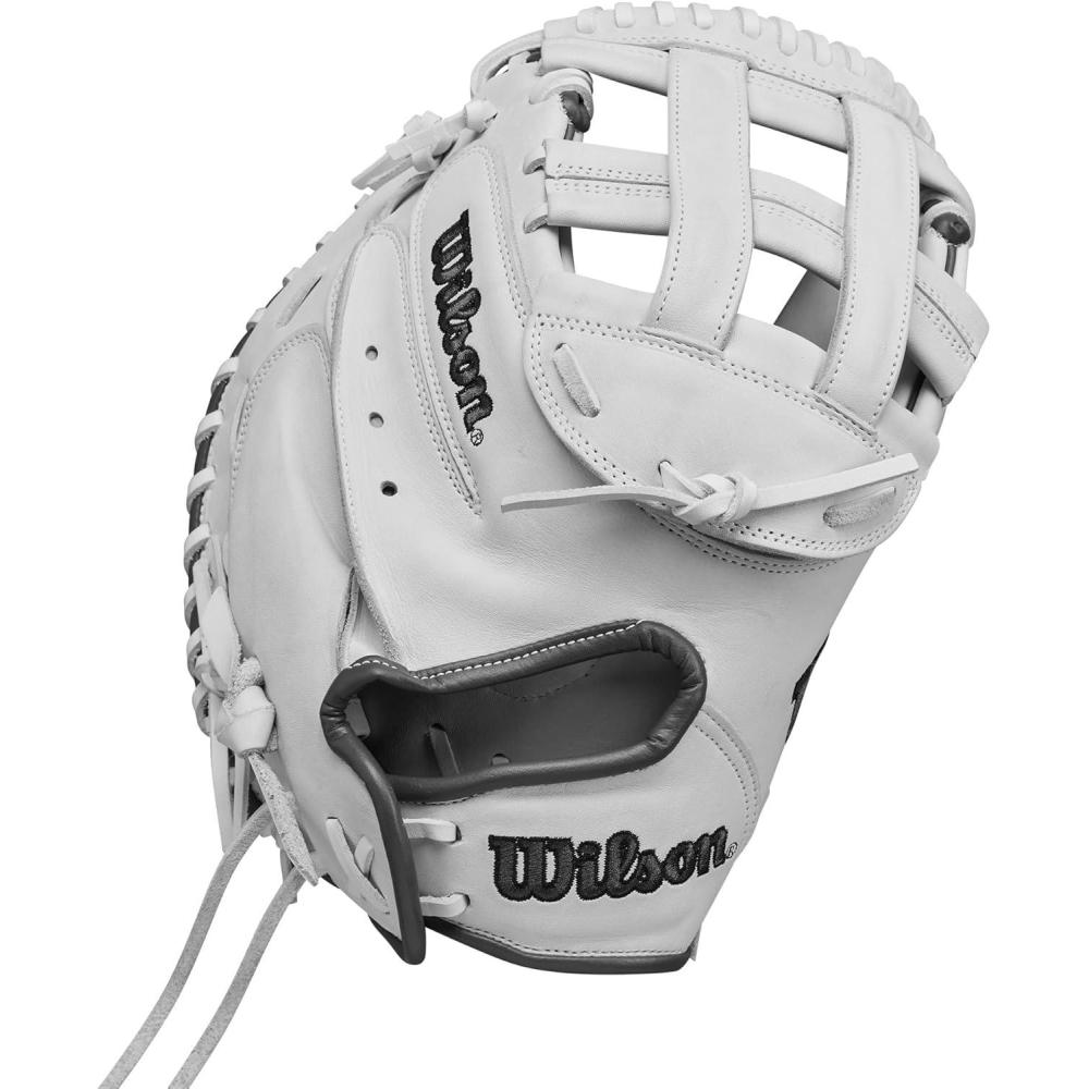 imageWilson Fall 2024 A1000 CM33 33 Fastpitch Softball Catchers Mitt WhiteGrey Right Hand Throw