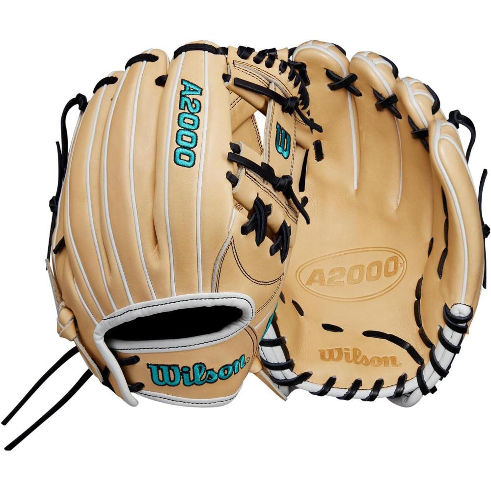 imageWilson Fall 2024 A2000 FP75 1175 Fastpitch Infield Glove Right Hand Throw BlondeBlackTeal