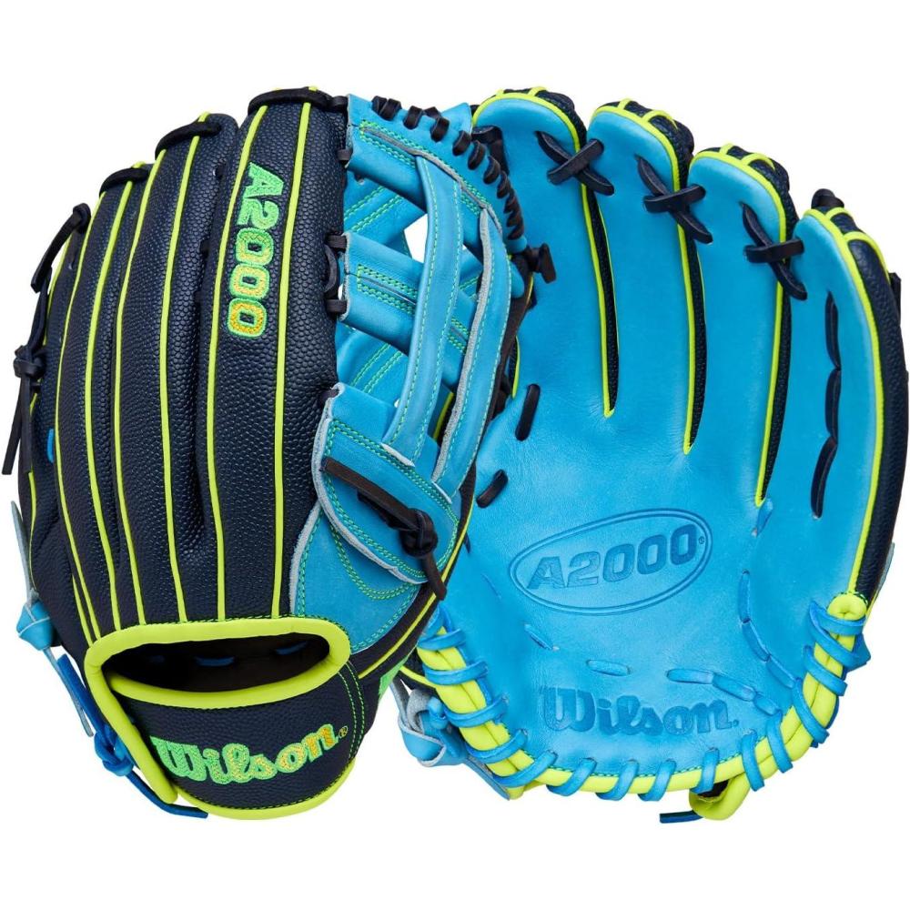 imageWilson Fall 2025 A2000 Baseball GlovesNavySky BlueOptic Yellow