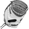 Wilson 2024 Fastpitch Classics Series A2000 FPCM23SS 34” Fastpitch Catcher’s Mitt – Right Hand Throw, White/Coal