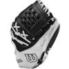 Wilson 2024 Fastpitch Classics Series A2000 P12SS 12” Pitcher’s Fastpitch Glove – Right Hand Throw, Black/White