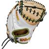 Wilson Fall 2024 Sashel Palacios A2000® FPCM23SS 34” Fastpitch Catcher’s Mitt – Right Hand Throw, White/Blonde/Olive