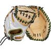 Wilson Fall 2024 Sashel Palacios A2000® FPCM23SS 34” Fastpitch Catcher’s Mitt – Right Hand Throw, White/Blonde/Olive