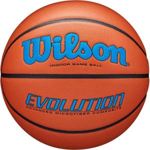 Wilson Evolution Indoor Game Basketballs – Size 5, Size 6 and Size 7(Royal/Brown)