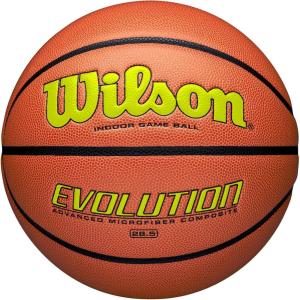 Wilson Evolution Indoor Game Basketballs – Size 5, Size 6 and Size 7(Yellow/Brown)