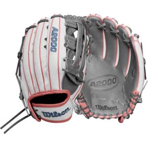 Wilson Fall 2024 A2000® Fastpitch Gloves(White/Rose Gold/Grey)