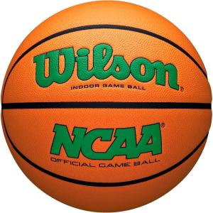 Wilson NCAA Evo NXT Official Indoor Game Basketballs – Sizes 6 and 7(Green/Orange)