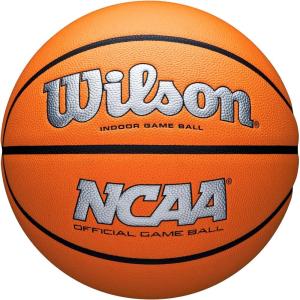 Wilson NCAA Evo NXT Official Indoor Game Basketballs – Sizes 6 and 7(Silver/Orange)