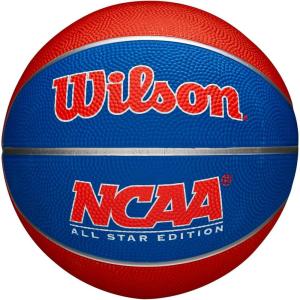 Wilson NCAA Mini Rubber Basketball(Orange/Royal Blue)