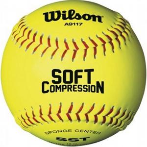 WILSON WTA9317T 11-Inch Optic Yellow Soft Compression Center Optic Yellow Softballs (1-Dozen)