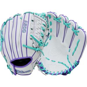 Wilson 2026 A500 Siren Fastpitch Softball Gloves(White/Purple/Seafoam)