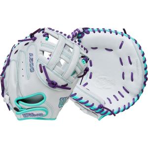 Wilson 2026 A500 Siren Fastpitch Softball Gloves(White/Seafoam/Purple)