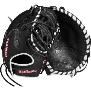 Wilson Trainer Baseball Gloves – Black/Red(Black/Red)