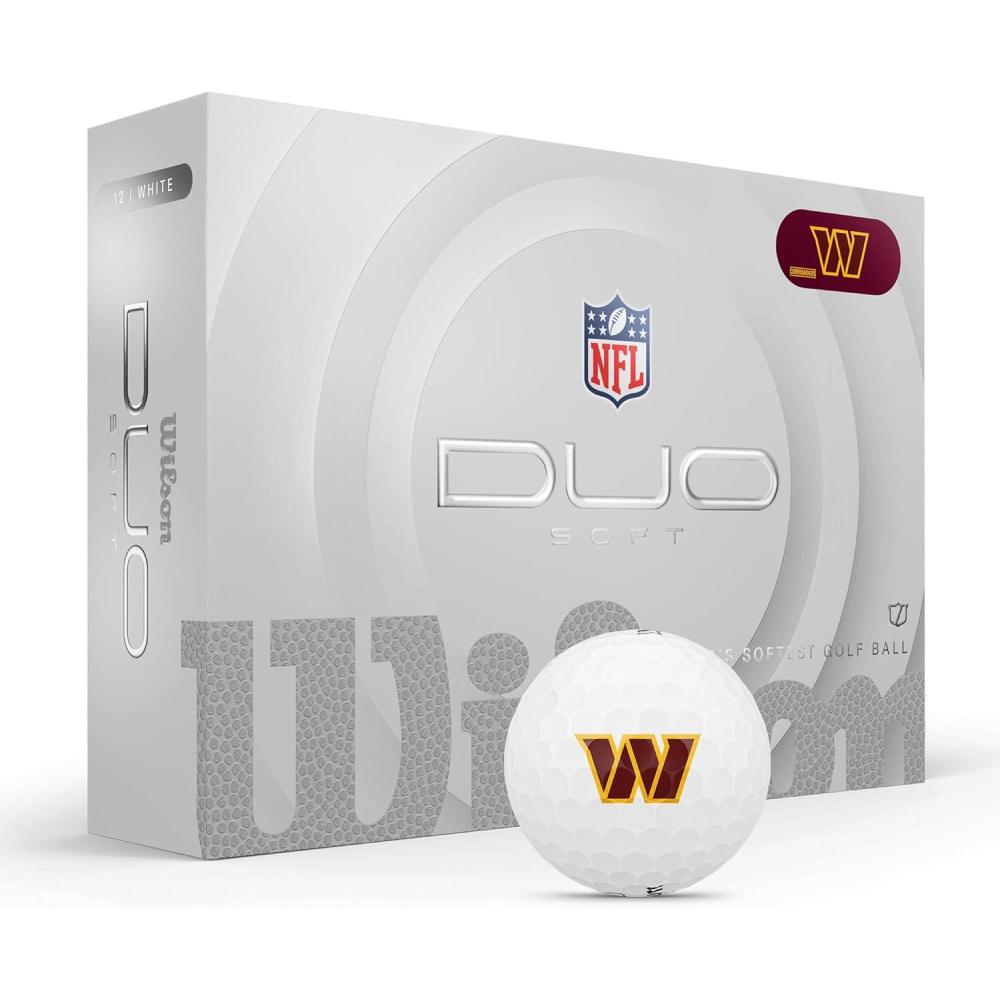 imageWilson 2025 Duo Soft NFL Golf Ball 12 Balls White Atlanta FalconsWashington Commanders