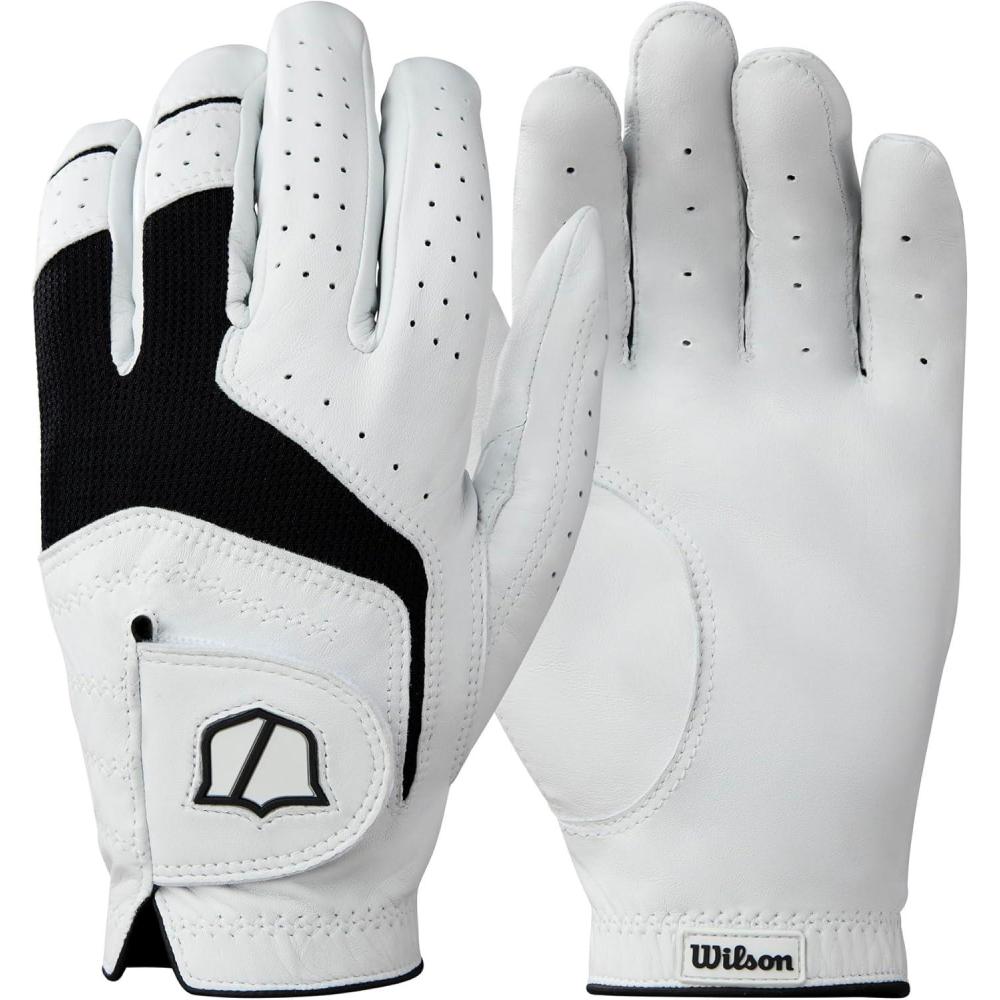 imageWilson Staff Mens Conform Golf Glove  WhiteBlackSmall