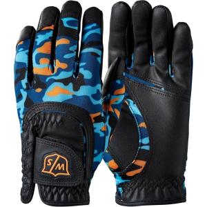 Wilso Staff Junior Fit All Camo Golf Glove(Orange/Blue)
