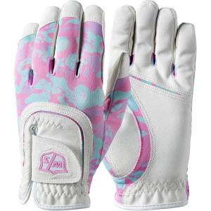 Wilso Staff Junior Fit All Camo Golf Glove(White/Pink)