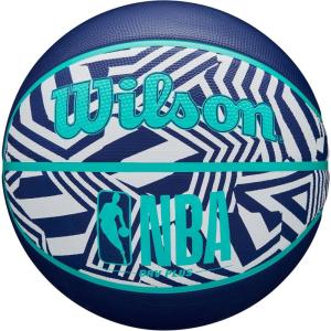 Wilson NBA DRV Outdoor Basketball with Pump(Dazzle Camo Indigo/Teal)