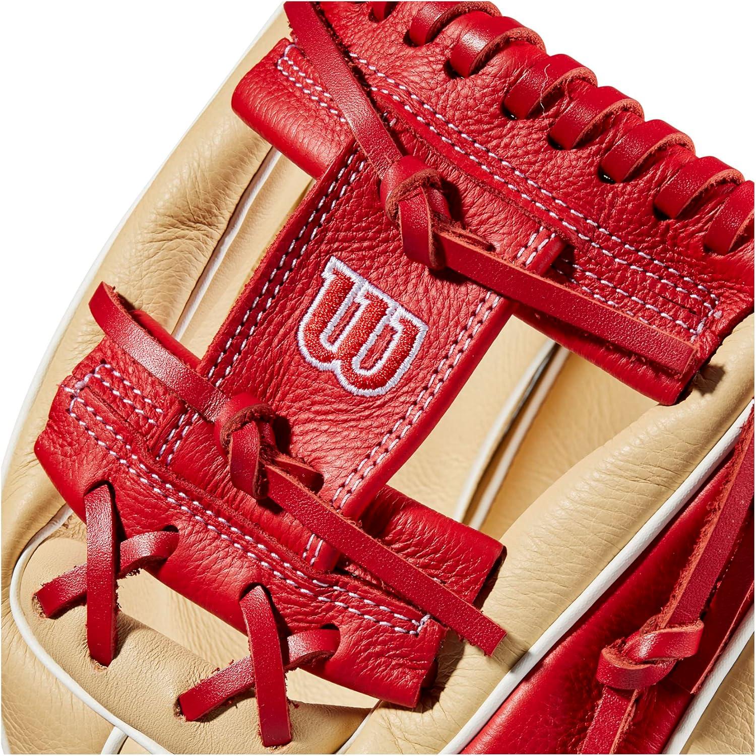 imageWilson 2023 A500 Youth Baseball GloveBlondeRedWhite