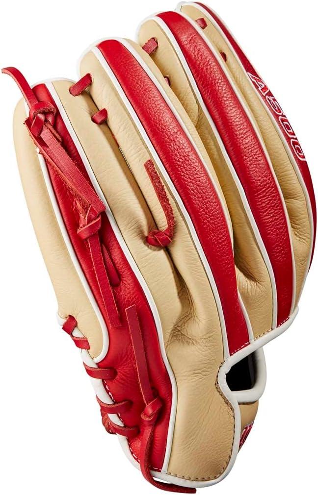 imageWilson 2023 A500 Youth Baseball GloveBlondeRedWhite