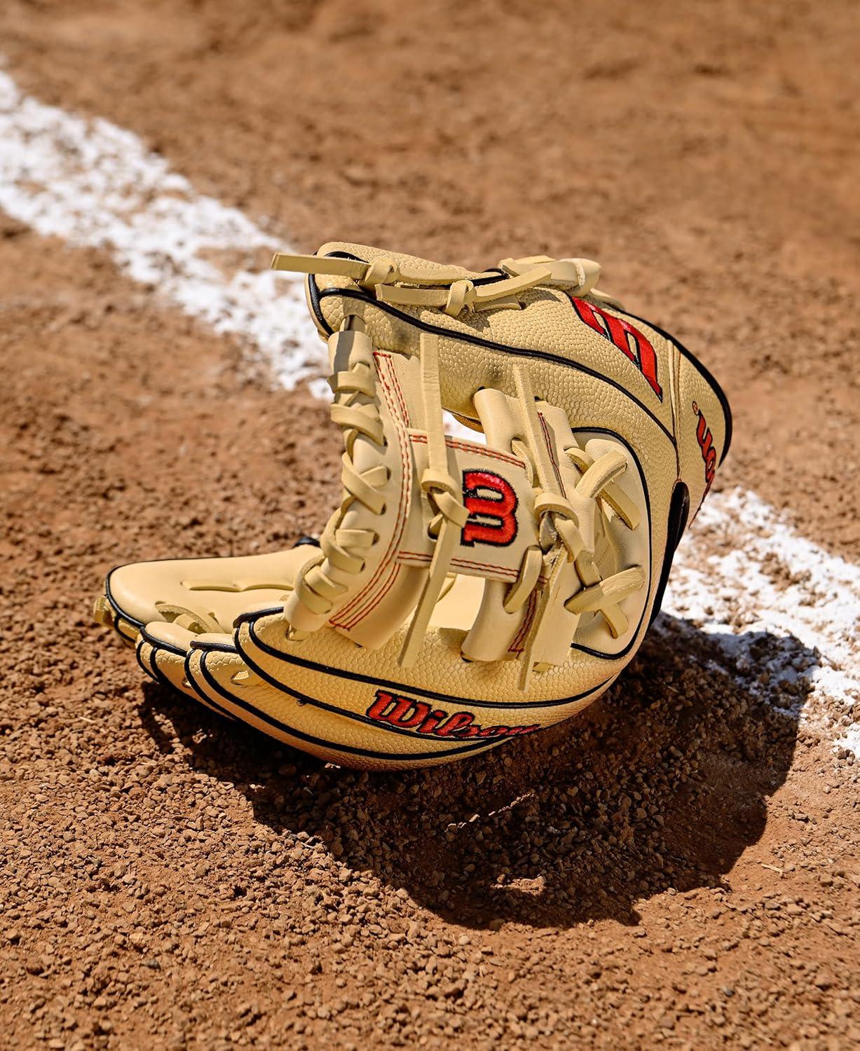 imageWilson 2026 A1000 Baseball GlovesBlondeBlackRed