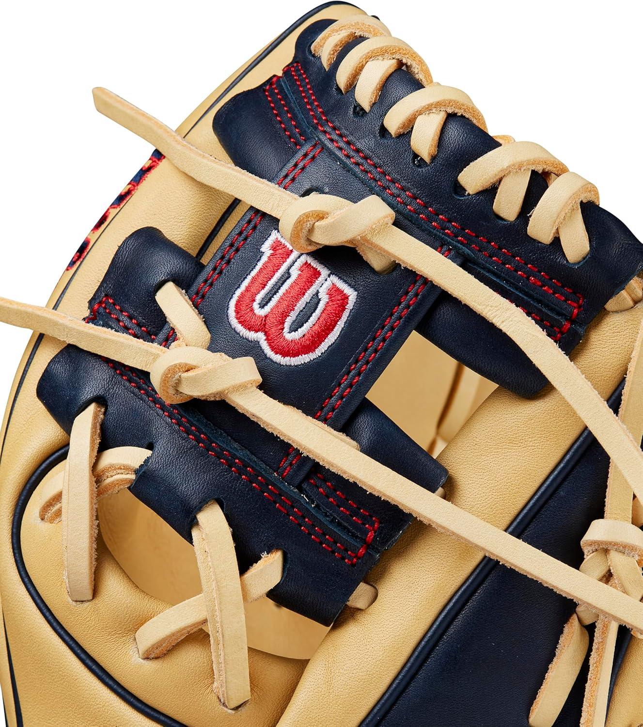 imageWilson Fall 2024 A1000 Infield Baseball GlovesBlondeNavyRed