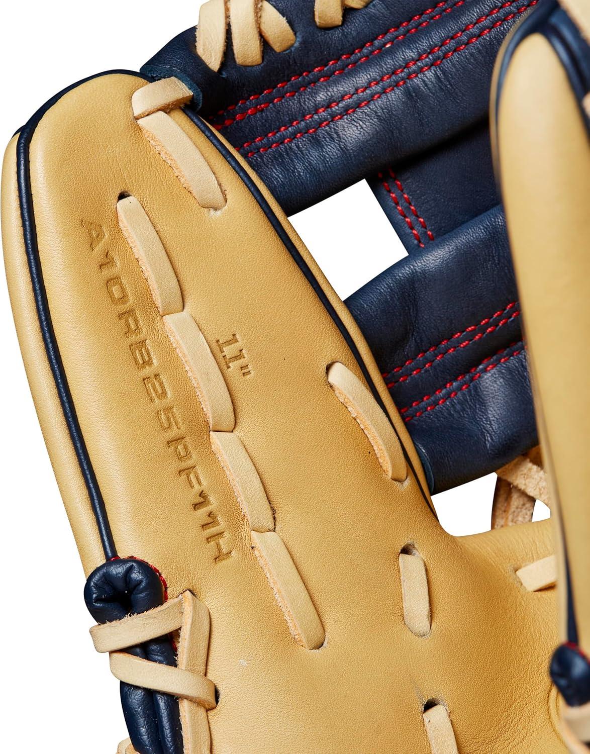 imageWilson Fall 2024 A1000 Infield Baseball GlovesBlondeNavyRed
