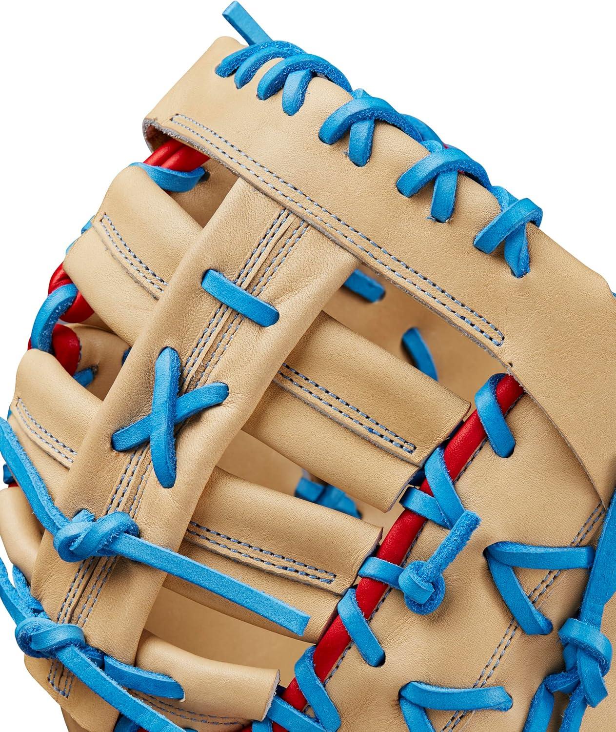 imageWilson Spring 2025 A2000 Baseball GlovesBlondeRedSky Blue