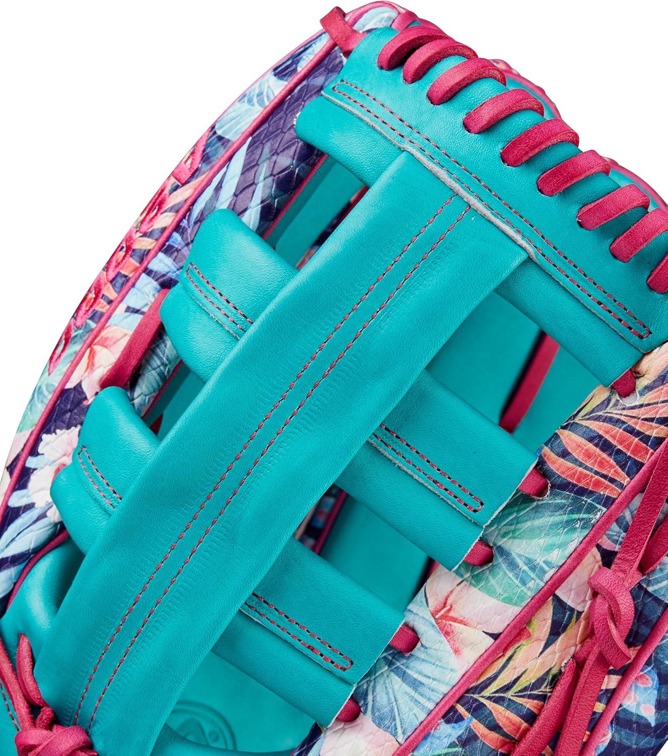 imageWilson Spring 2025 A2000 Baseball GlovesFloralFlamingoTeal